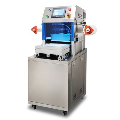 Máquina de vedação de pele de vácuo vertical totalmente automática DQ305VSL com aço inoxidável de qualidade alimentar e molde de alumínio anodizado 6061 para recipientes de alimentos