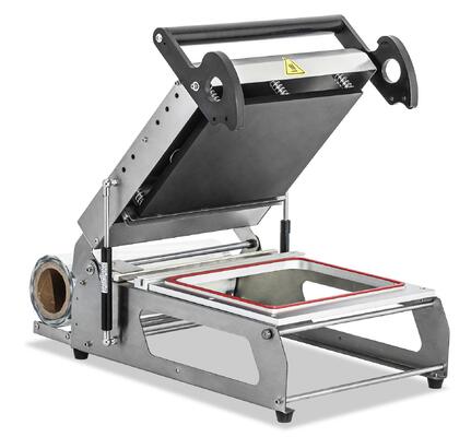 Máquina de vedação de corte manual FR430A com controle de temperatura ajustável e alça ergonômica para bandejas de alimentos