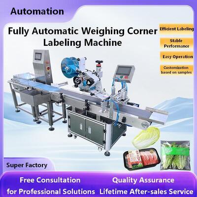 Customized Fully Automatic Weighing Label Machine CH-606D Corner Labeling Machine High-speed Flat Weighing Labeling Machine
