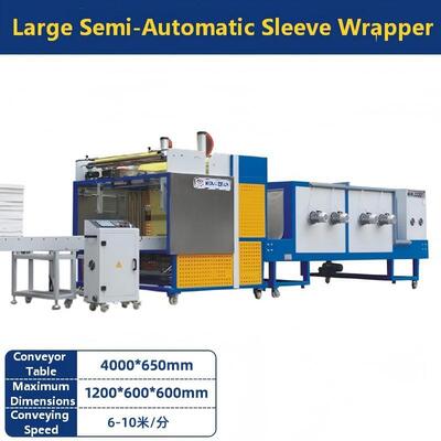 Embaladora termoencolhedora de manga semiautomática grande para garrafas de água mineral, latas de cerveja e bebidas, embalagem termoencolhedora com filme PE/POF
